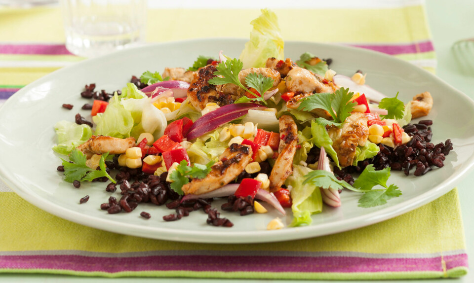 Mexicansk salat med krydret kylling