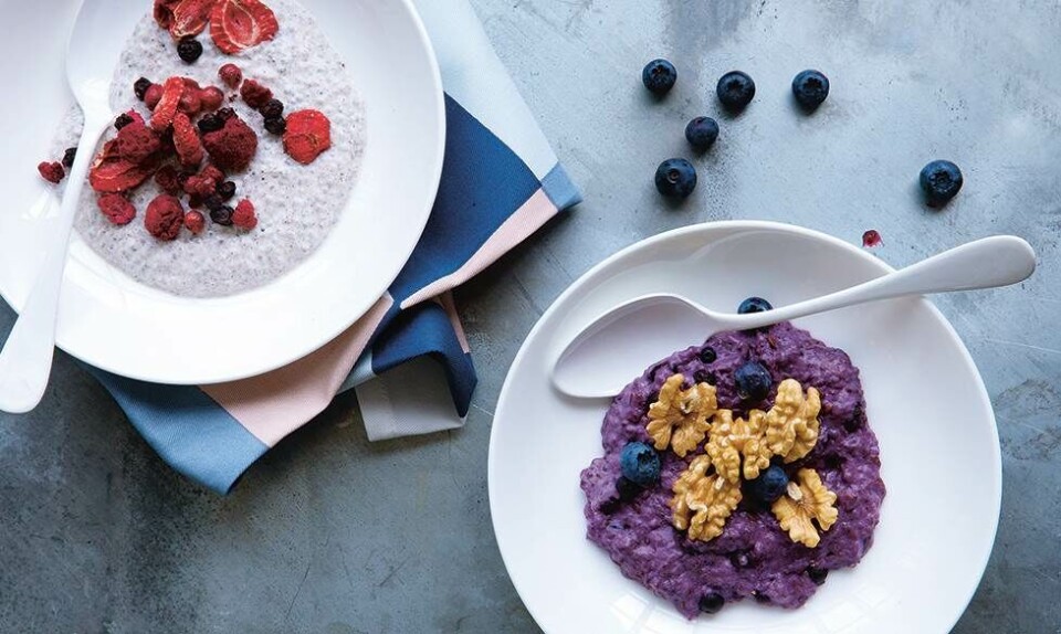 Proteinrig havregrød med æggehvider.