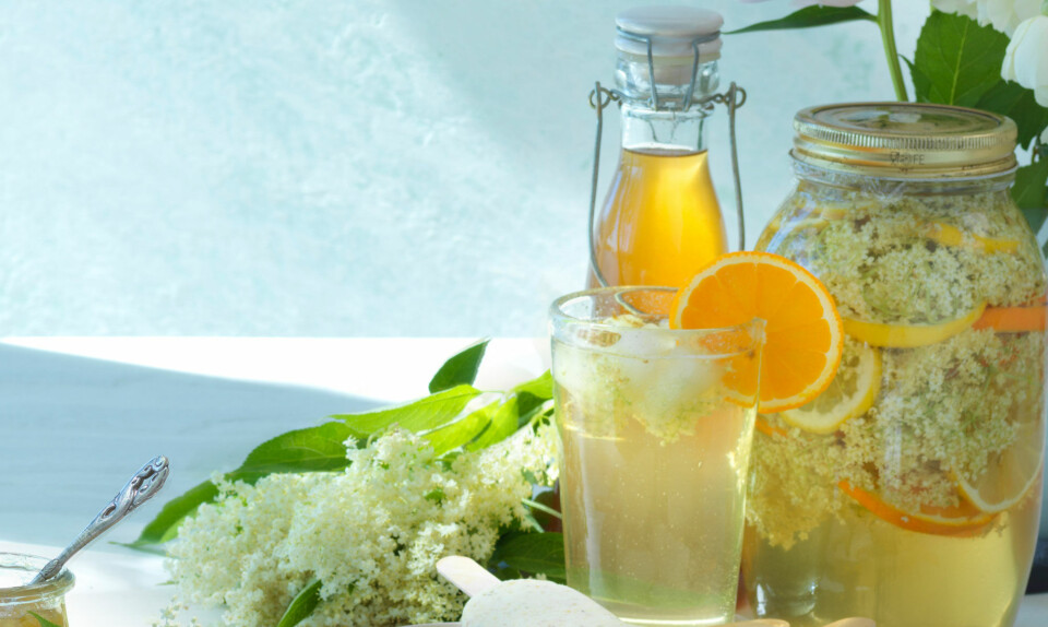 Sådan laver du hyldeblomstsaft med appelsin