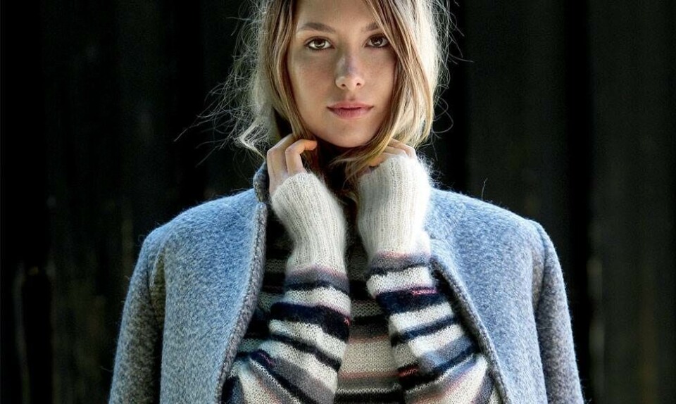Stribet kidmohair sweater
