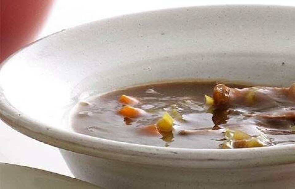 Suppe med and og urter