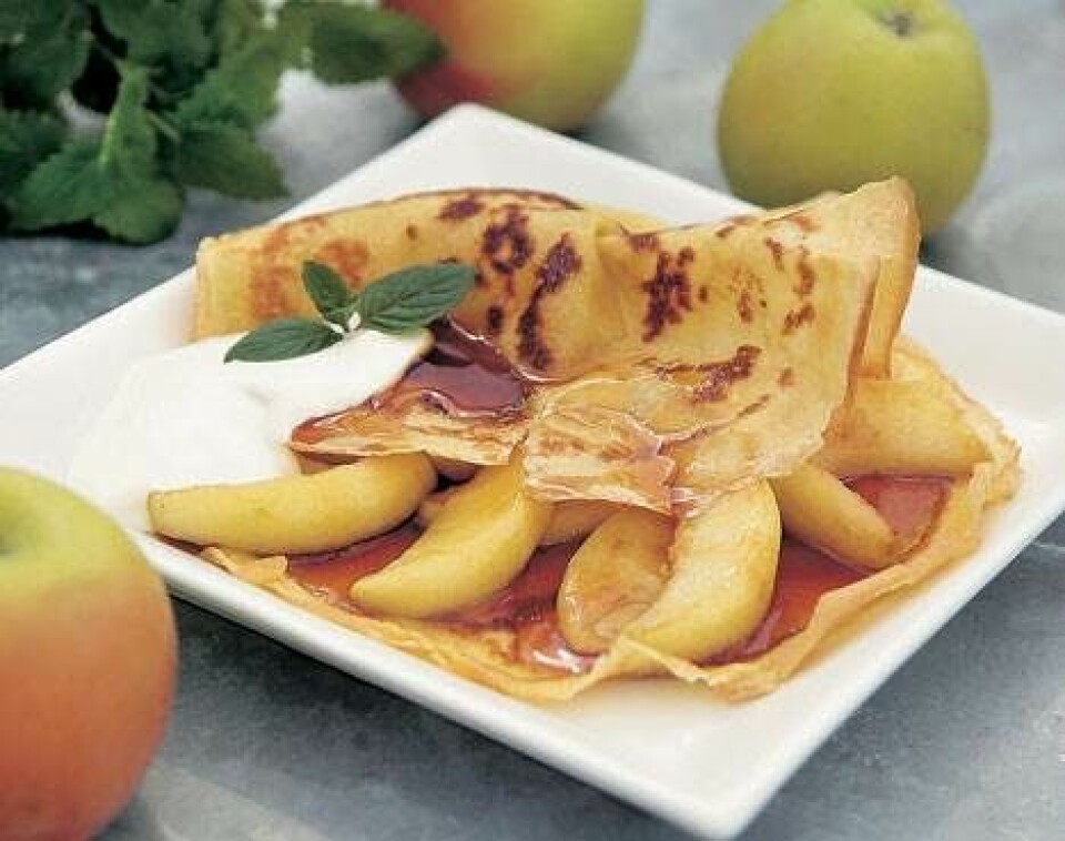 Crepes med æbler