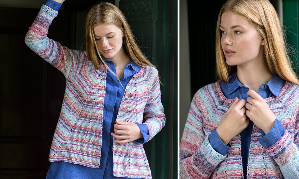 Cardigan med skrå forstykker