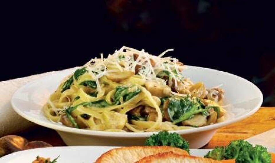 Pasta med kastanjer & spinat