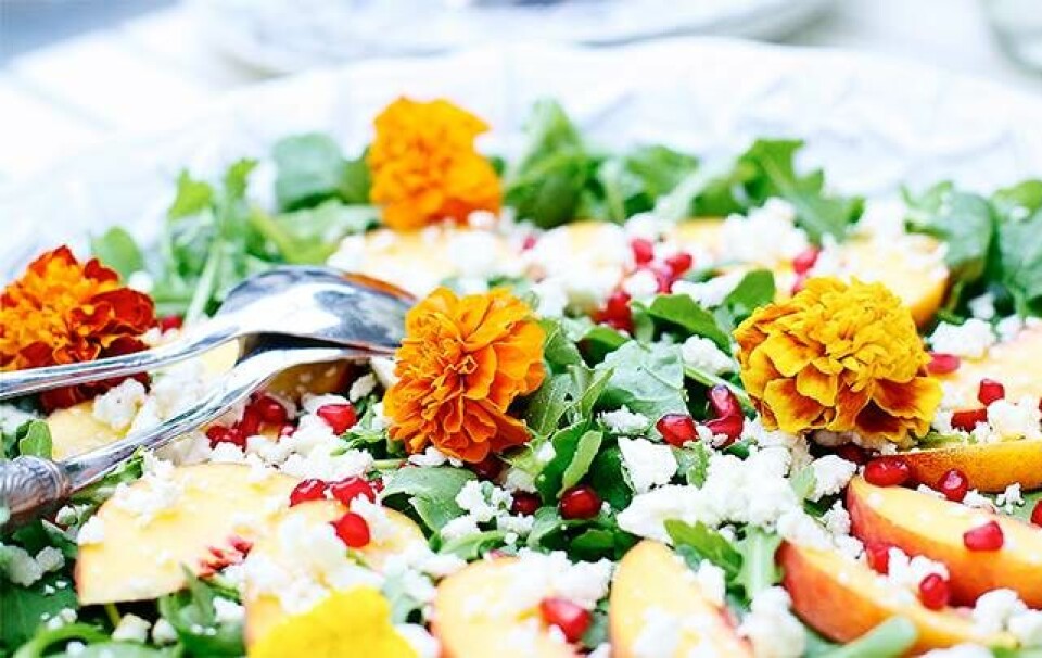 sommersalat med ferskner