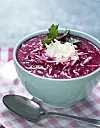 Rødbedesuppe med peberrodsyoghurt