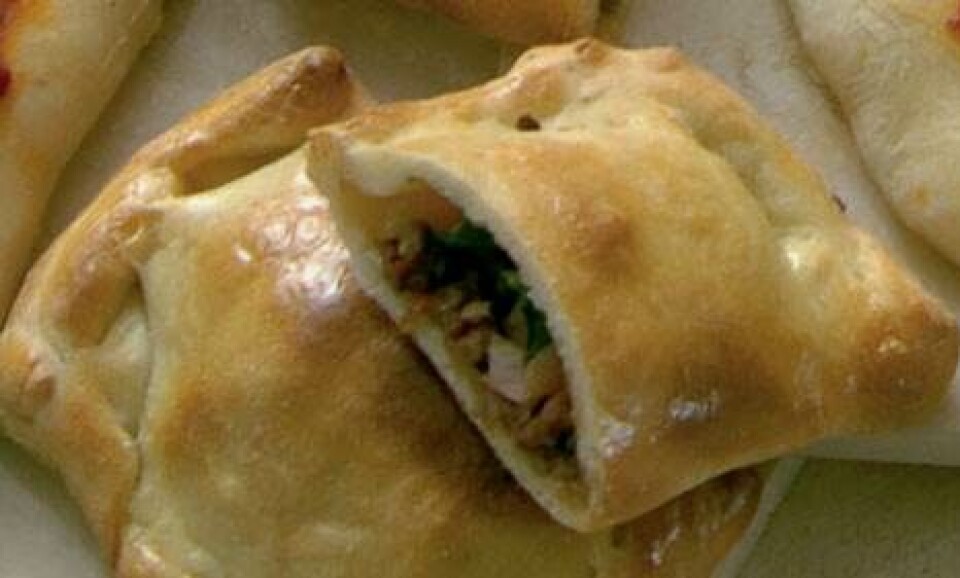 Calzone med spinat og skinke