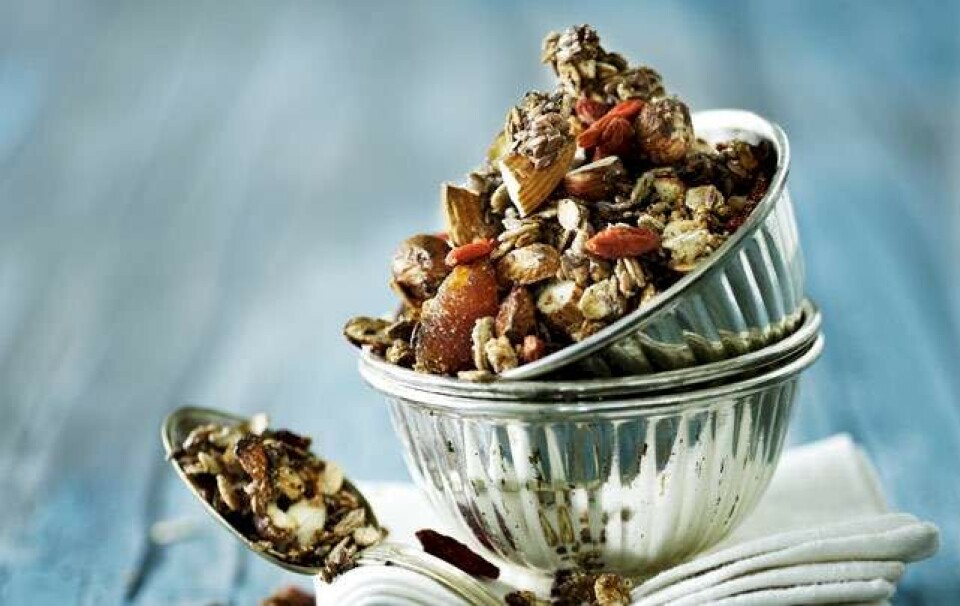 Müsli med gojibær og tørret abrikos