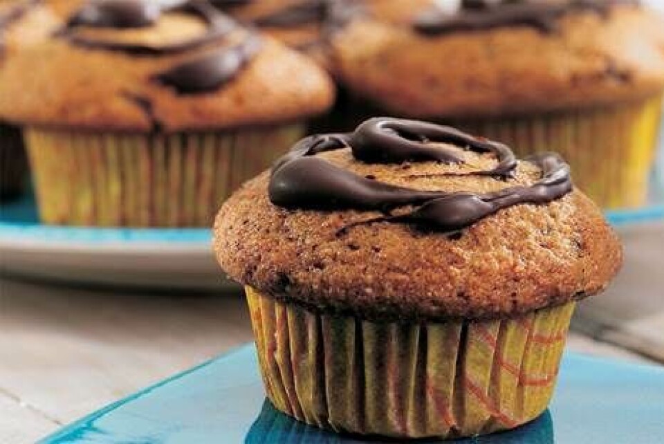 Banan- og chokolademuffins
