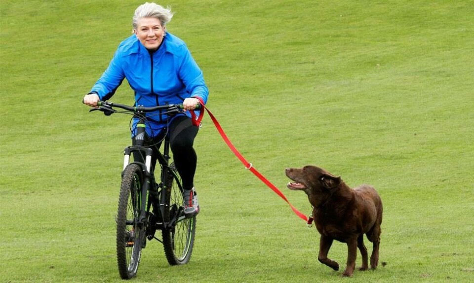 Gitte Barington på cykel