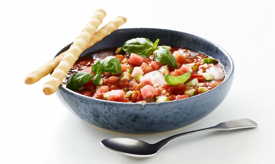 Let & lækkert: Gazpacho med vandmelon og tomat