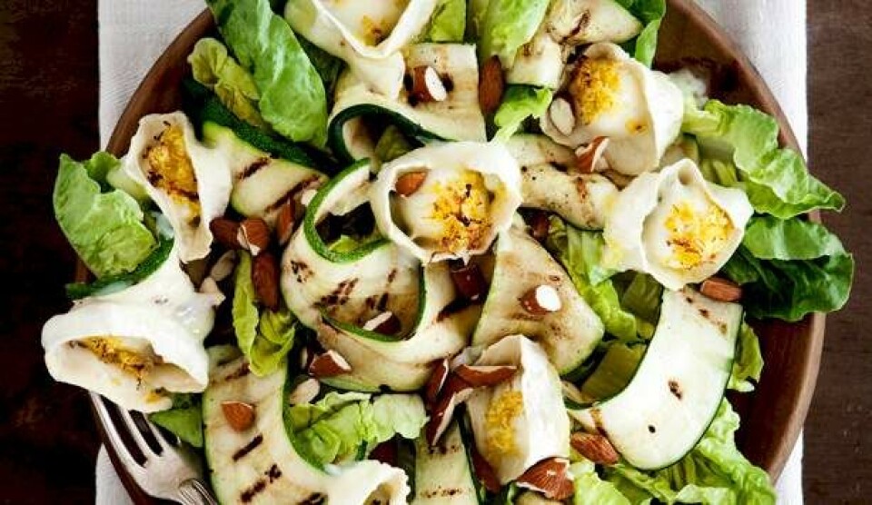 Opskrift på salat med grillet squash