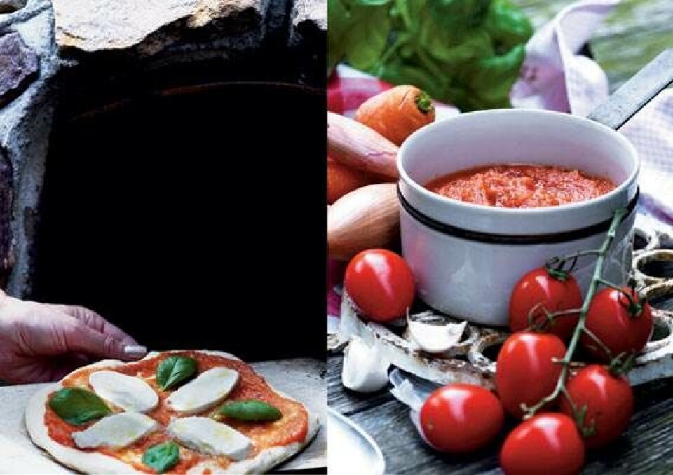 Grundopskrift på pizzadej og tomatsauce