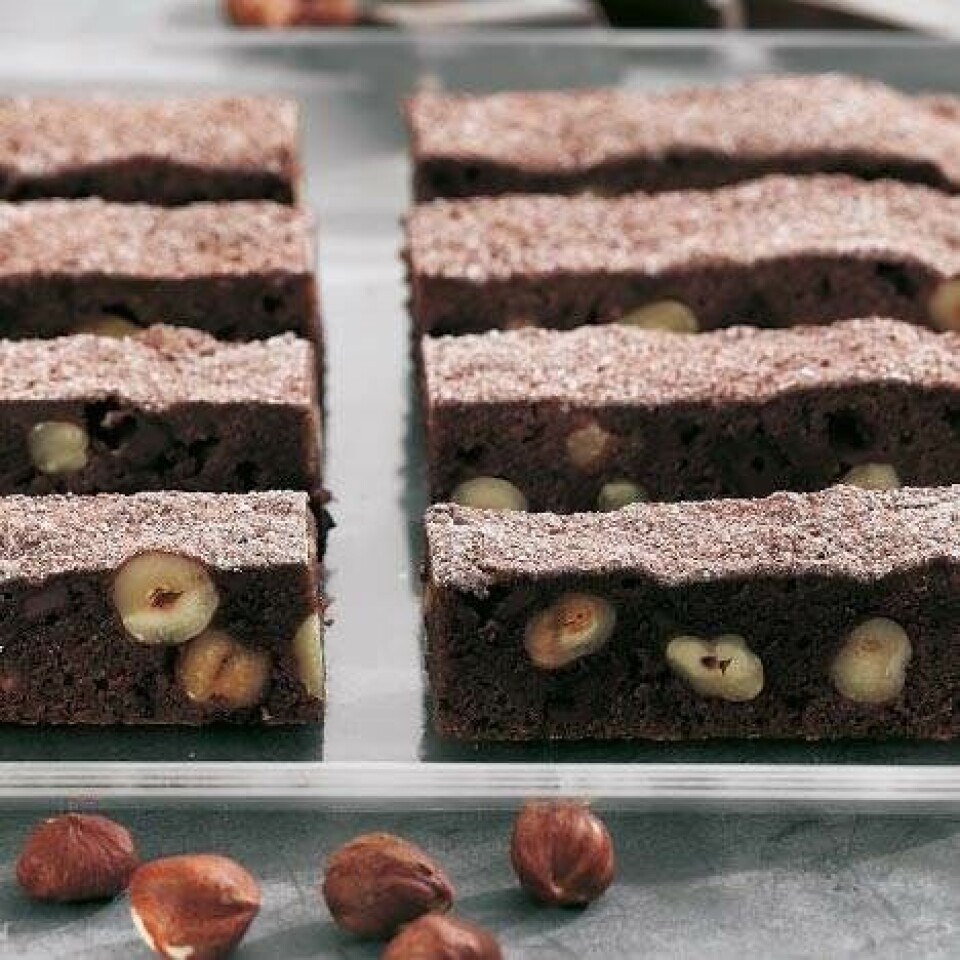 Chokoladesnitter med hasselnødder
