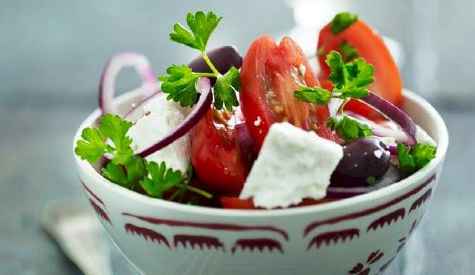 Billede 1 - Opskrift på græsk salat med tomater og gedefeta