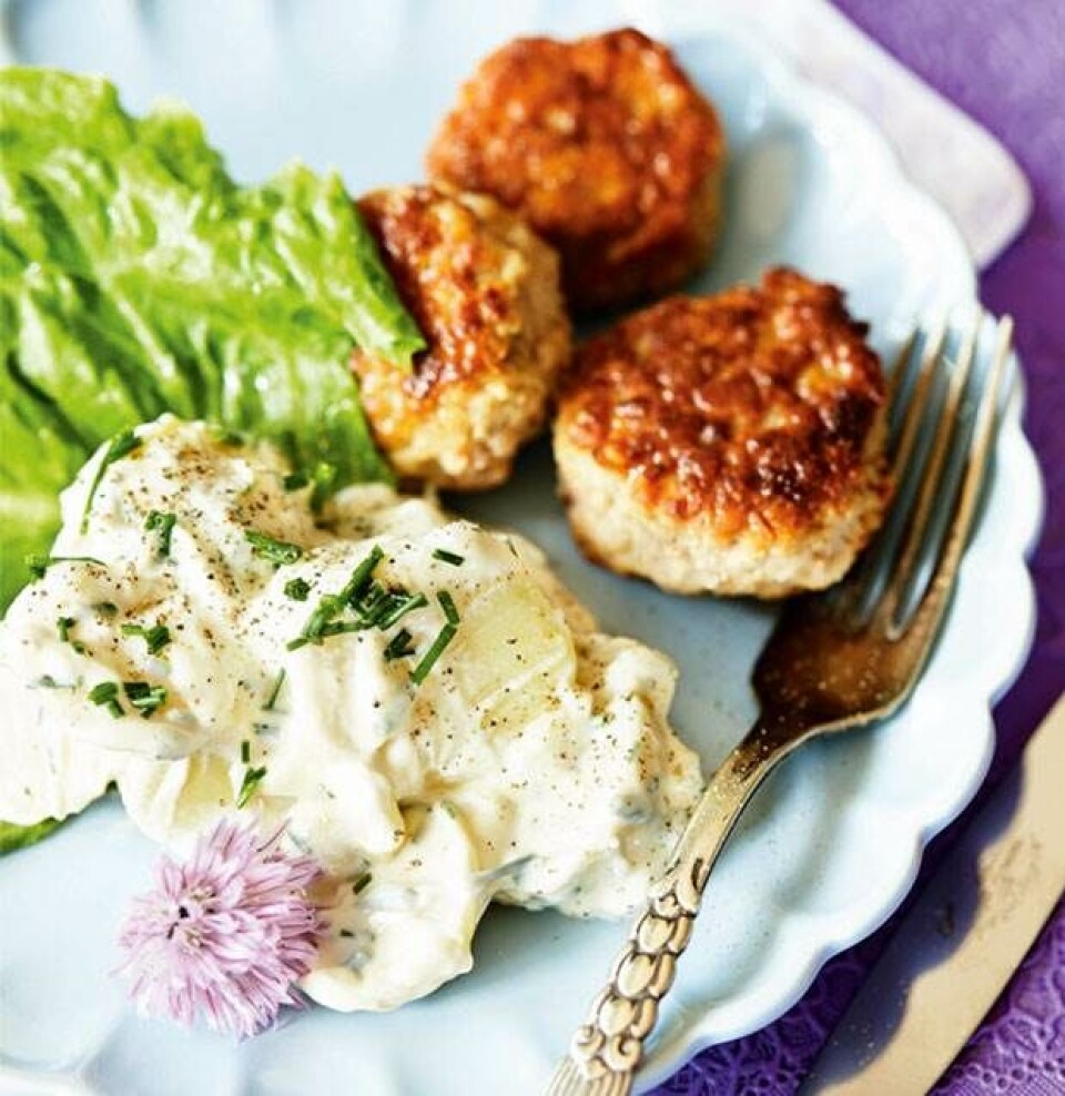 Mormorkartoffelsalat med purløg