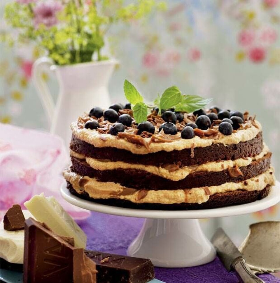 Chokoladekage med karamelcreme