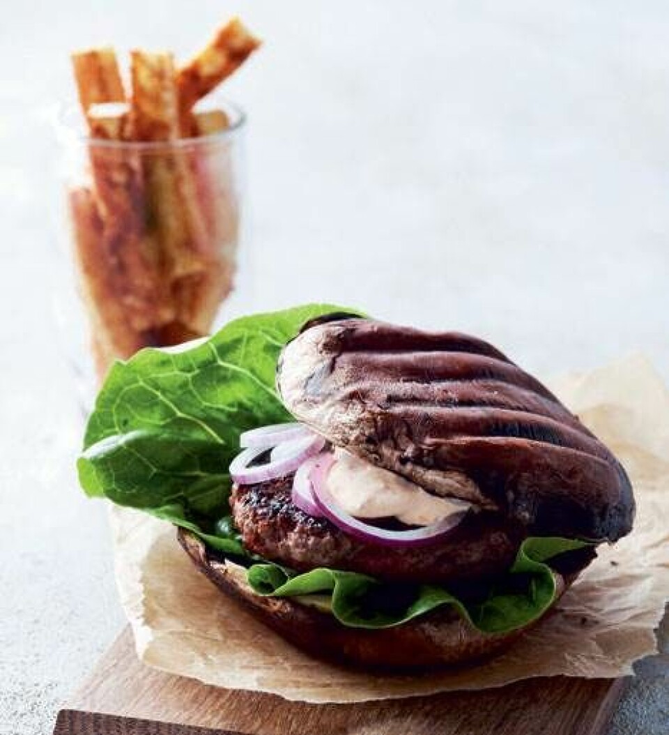 Vildtburger med sellerifritter