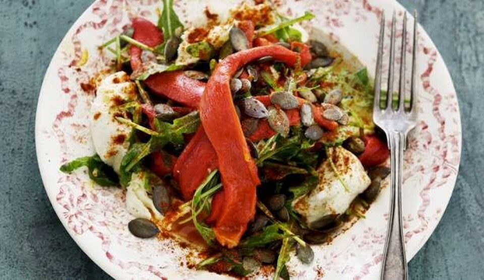 Opskrift på peberfrugter med bøffelmozzarella