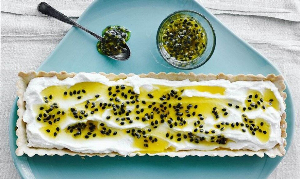 Opskrift på tærte med passionsfrugt og ricotta