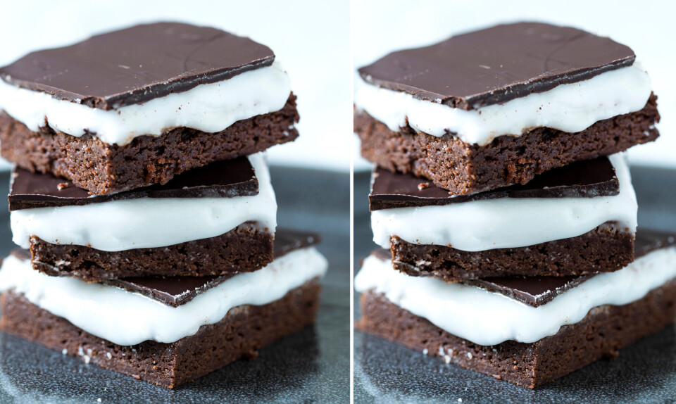 Brownies med chokolade & pebermynte