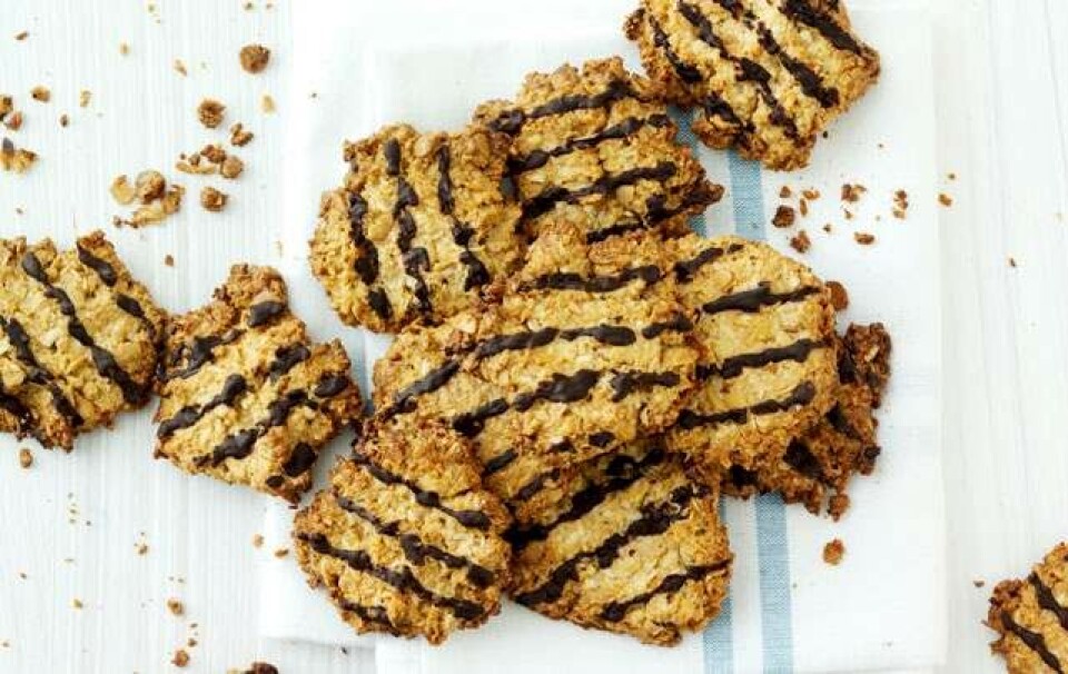 Kokoscookies med chokoladetop