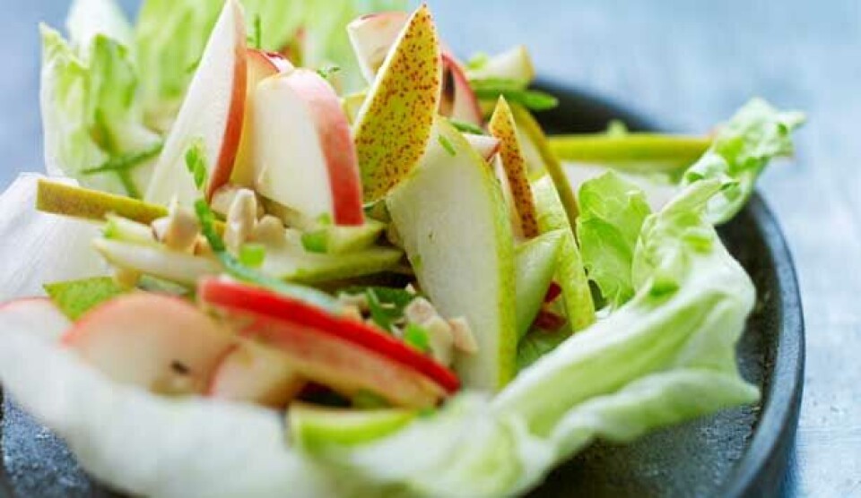 Salat opskrift med æble-pære