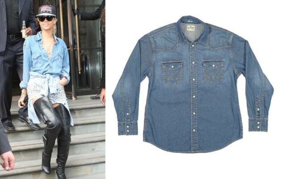 Rihanna spottet i denim-klassiker