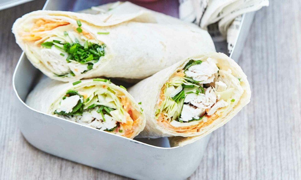 Wraps med kylling & gulerod til madpakken