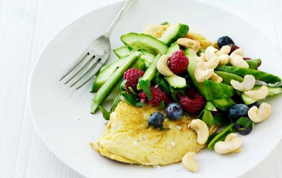 Omelet med grøn top