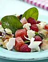 Salat med kylling, hindbær og feta