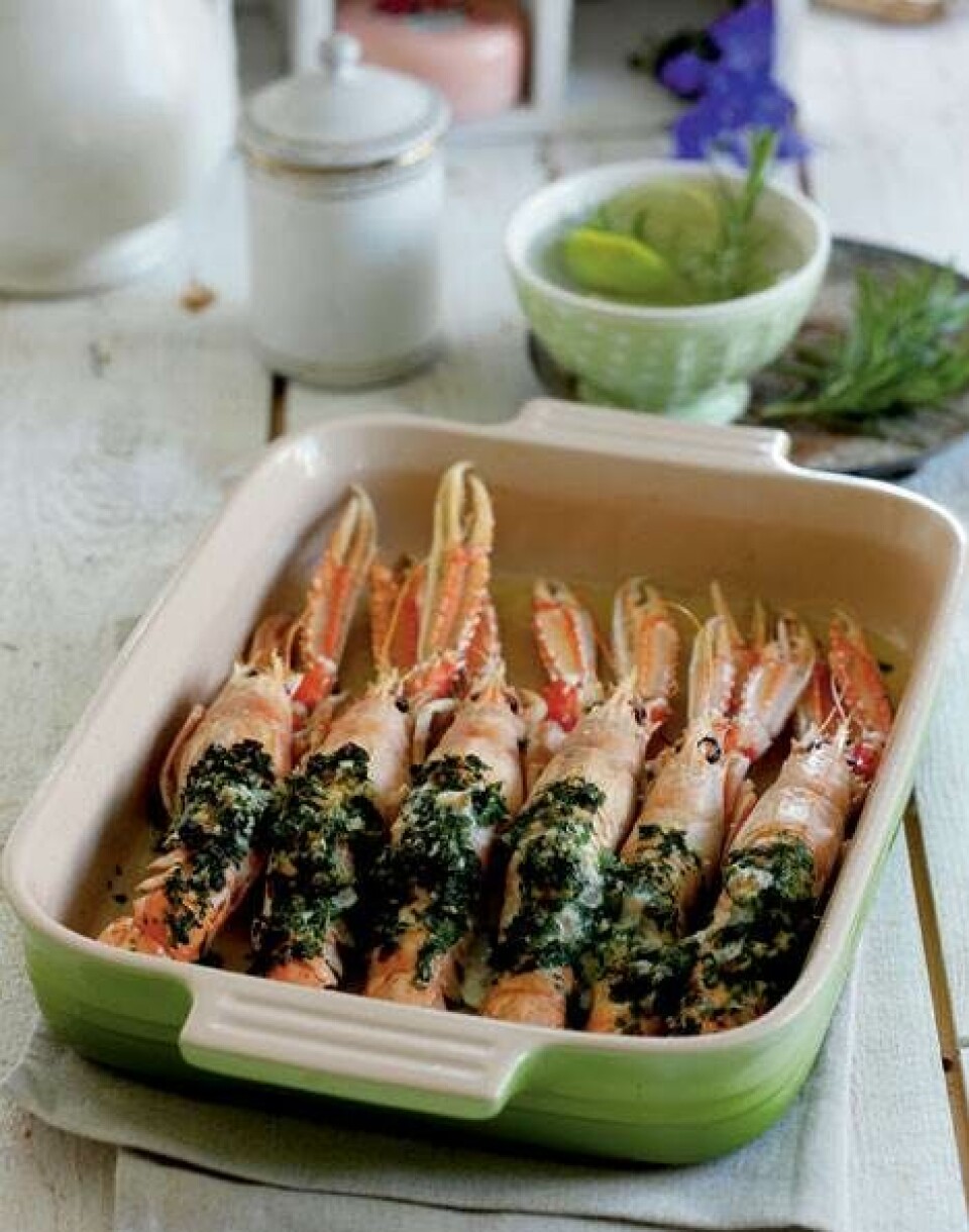 Gratinerede jomfruhummere