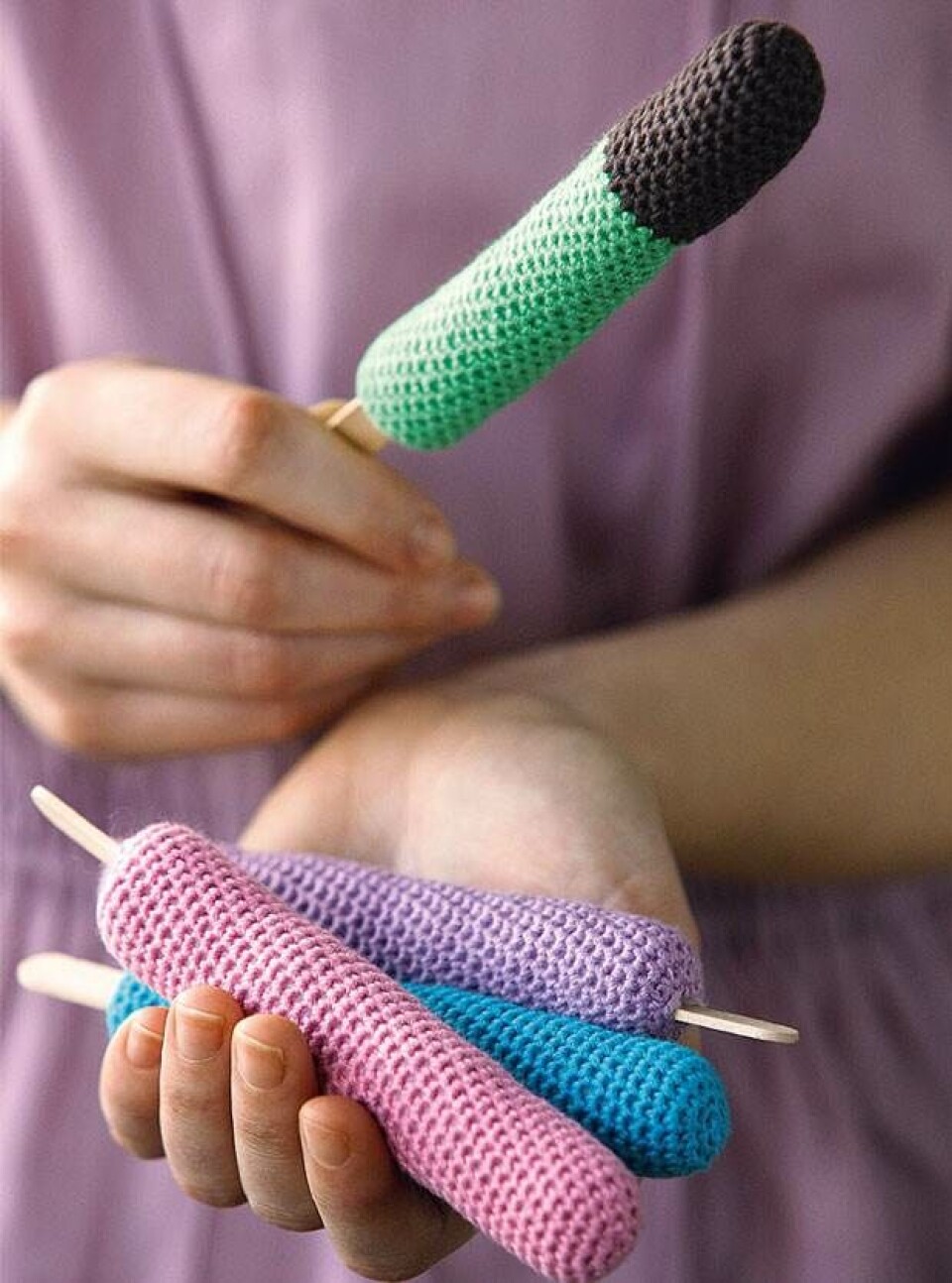 Hæklede ispinde fra Hendes Verden