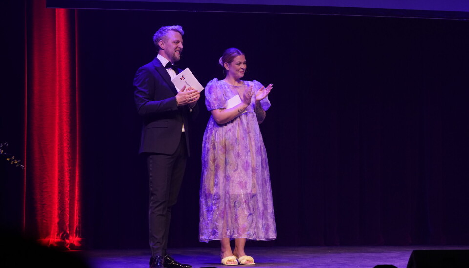 Kathrine Abrahamsen og Pelle Emil Hebsgaard var værter på Lauritzen-prisen.