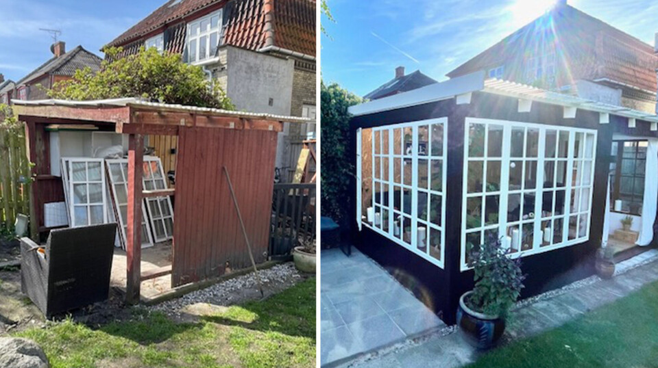 48-årige Jane har bygget et gammelt skur om til en hyggelig havestue: ”Hvis jeg kan, så kan alle”