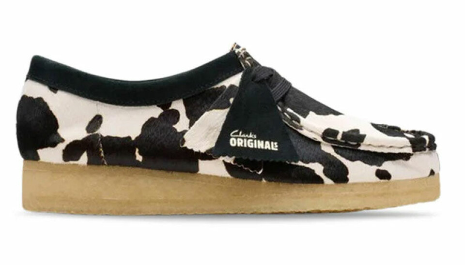 Sko i koprint fra Clarks Originals, 1500 kr.