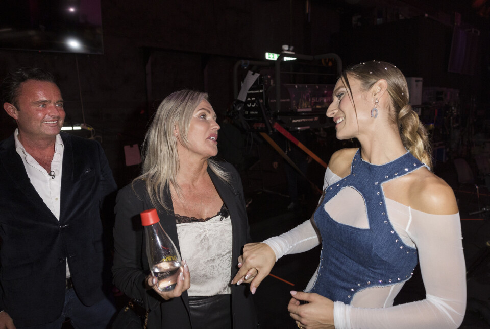 Janni Ree og Jeppe R. Stokholm møder May Lifschitz efter "Vild med dans" fredag den 27. september 2024.