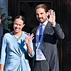 Prins Philippos og prinsesse Nina ved prinsesse Theodora og Matthew Kumars bryllup i Athen.