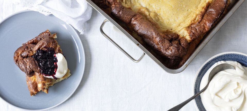 Pandekagekage med hjemmelavet blåbærsyltetøj