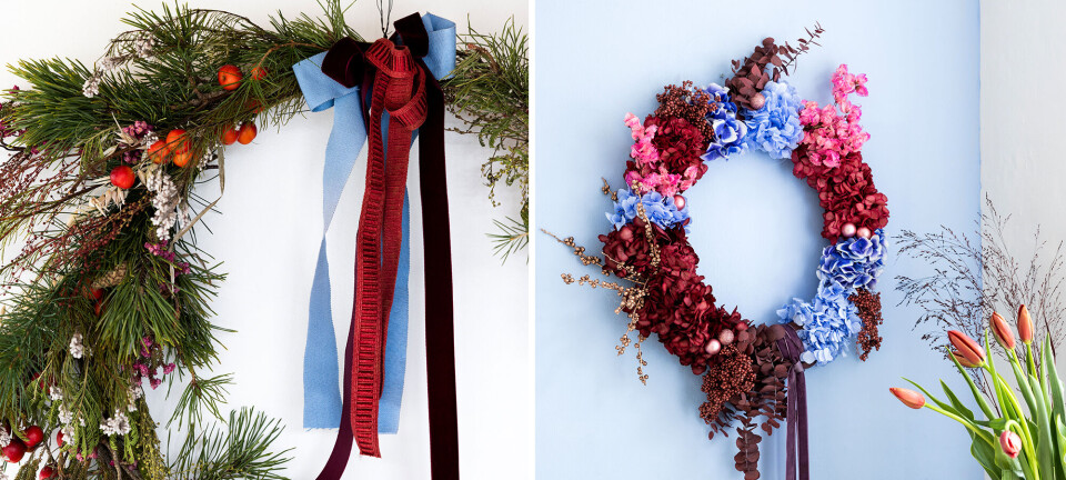 Hvordan skal din julekrans se ud i år? Her er fire blomsterdekoratørers bud på fine kranse