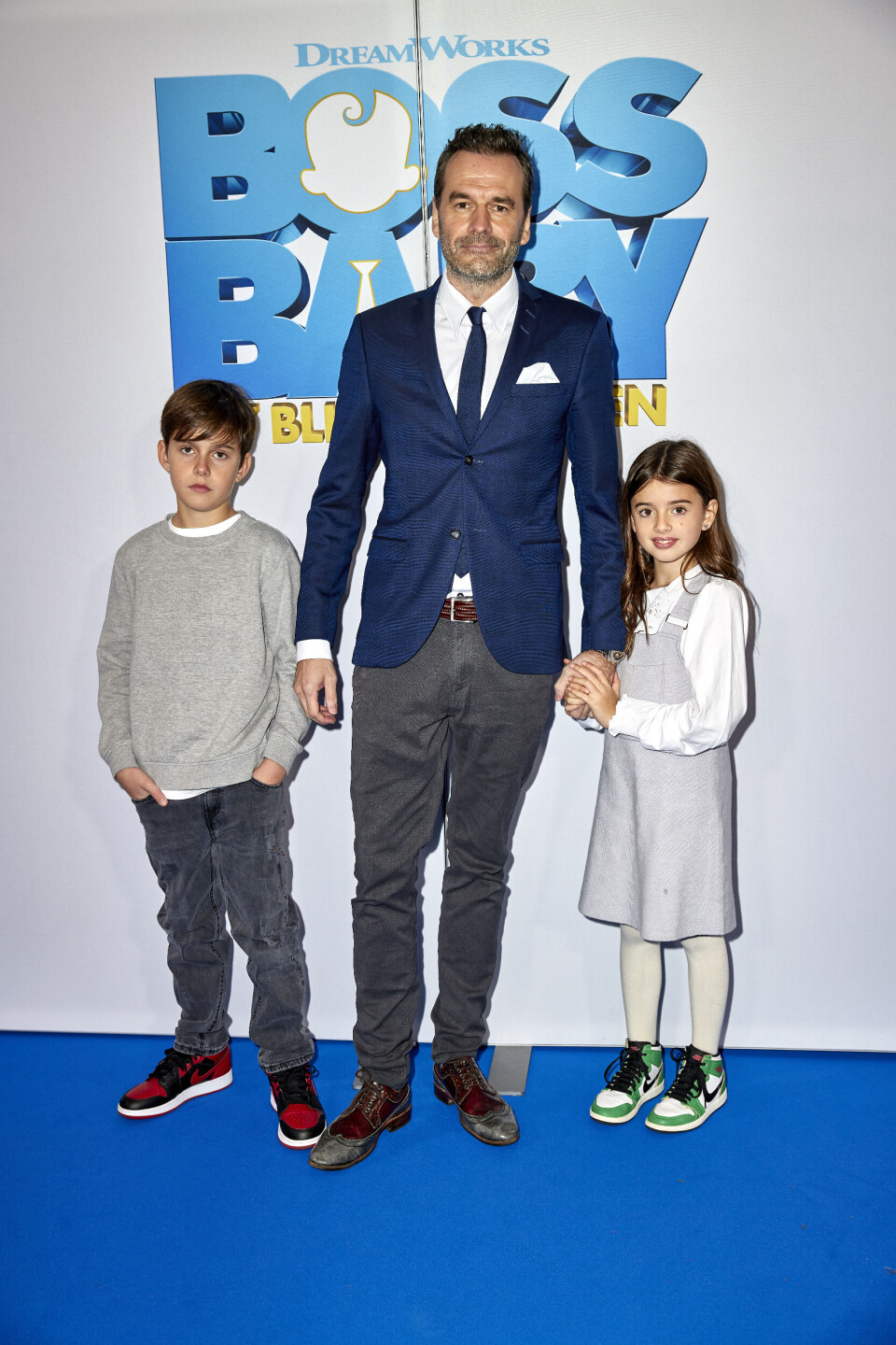 Jesper Buch med sine yngste børn, Oscar og Olivia, i 2018