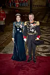 Kongeparret ankommer til nytårskur i Christian 7.s Palæ på Amalienborg onsdag den 1. januar 2025.