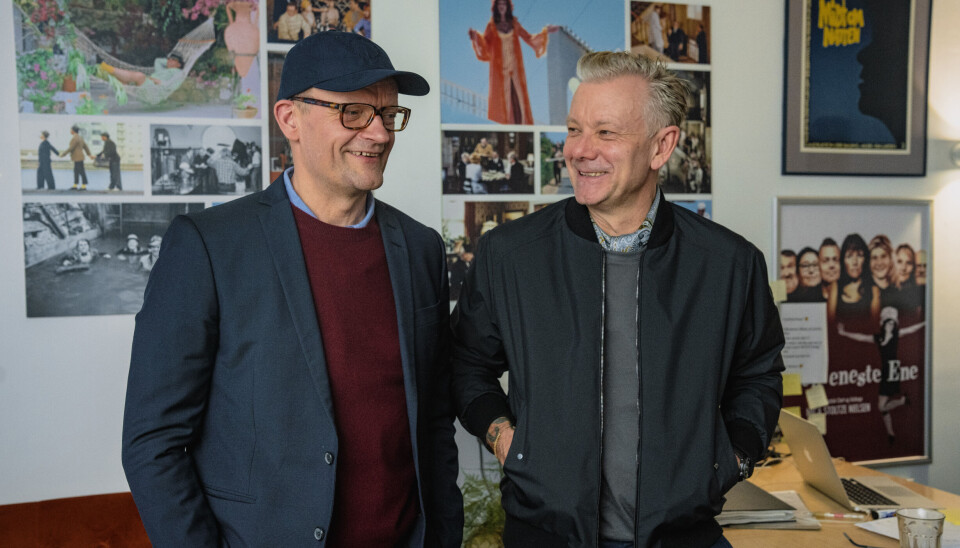 Frank Hvam og Casper Christensen på første optagedag af 'Klovn' sæson 10.