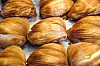 Sfogliatelle, sweet traditional Naples, Campania Italy close up
