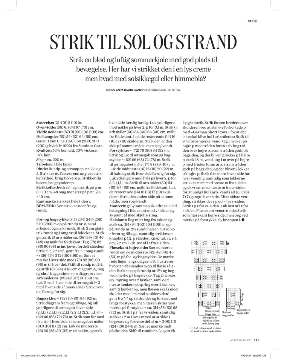 Diagram til strik.