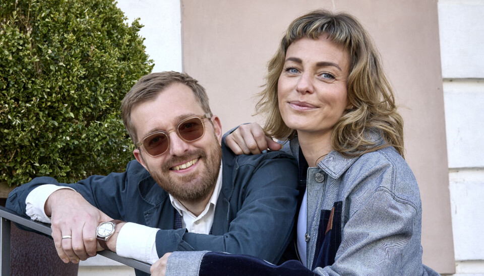 Pressemøde på 'Forræder' 2025, Bernstorff Slot. Rasmus Bruun og Sarah Grünewald