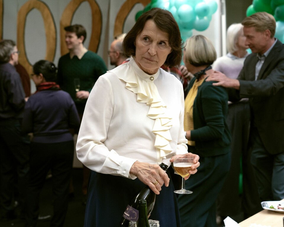 Karen-Lise Mynster i rollen som Inger Brøgger, der leder SKATs udbytteafdeling.
