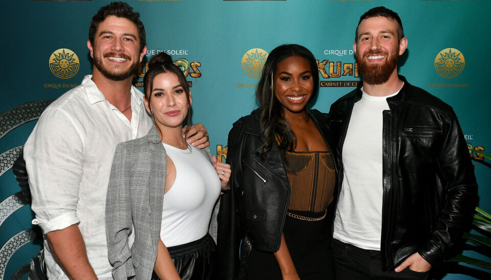 Matt Barnett, Amber Barnett, Lauren Speed-Hamilton og Cameron Hamilton til Cirque du Soleil premiere i Atlanta.