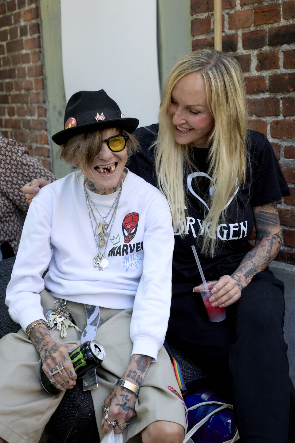 Lebbe-Lone og Linse ved åbningen af Bryggens Kjosk.