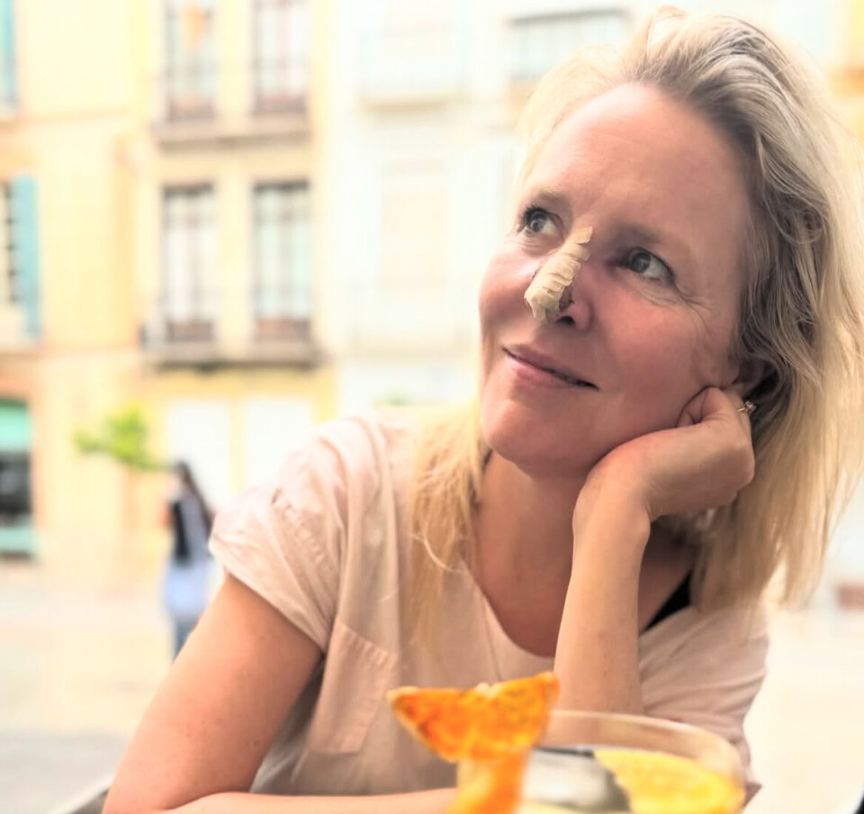 Det her instabillede er smukt
for mig, fordi … jeg lige har overstået
en vellykket operation
for hudkræft på næsen.
Jeg er ude og fejre med
min mand og børn og
husker allermest, hvor
glad og lettet jeg var.